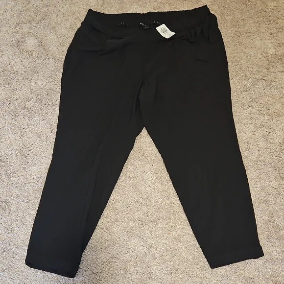 Torrid Black Tie Front Tapered Pants - Picture 1 of 11